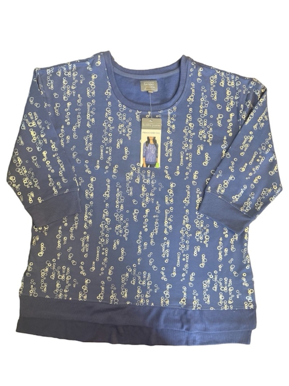 Berkley Jensen Blue French Terry Foil Sweater Size XXL